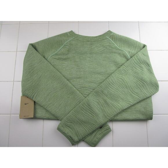 Nike Tour Dri Fit Golf Crew Quilted Sweatshirt Green Men's Large FD5835-386 - Picture 4 of 5